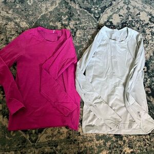 lululemon swiftly tech long sleeve tees - Pink and White